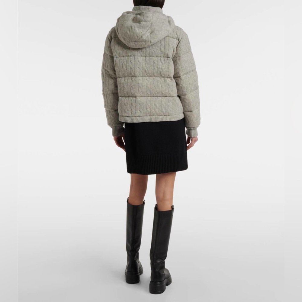 Polo Ralph Lauren Cable-knit wool and cashmere down jacket gray Size Large NWT - Picture 3 of 14